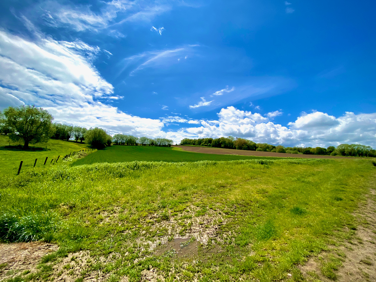 Prachtig landschap in Onkerzele (Geraardsbergen) op de wandeling door 3 provincies.
